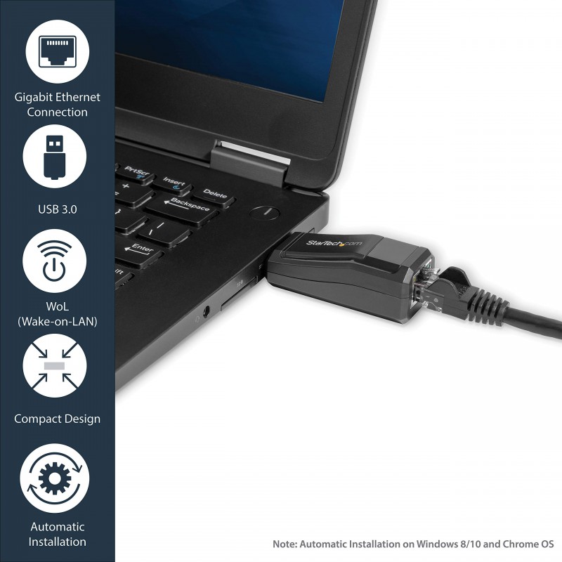 Adaptador USB 3.0 a cable LAN/RJ45 Gigabit Ethernet -3 puertos USB 3.0