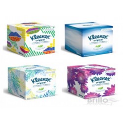 Pañuelo Facial Kleenex Cubo - Triple Hoja 4 diseños x 60 pañuelos Pañuelo Facial Kleenex Cubo - Triple Hoja 4 diseños x 60 pañuelos