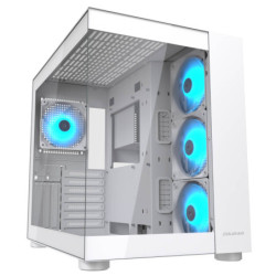 Chasis FV150 RGB White – Doble Panel de Vidrio y Soporte para GPU Vertical de hasta 400mm