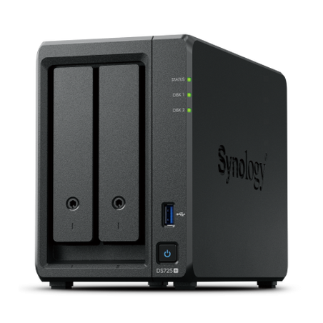 Servidor NAS DS725+ de 2 Bahías Expandible a 7 - Hasta 126TB con Servicio Nube y Administración Remota