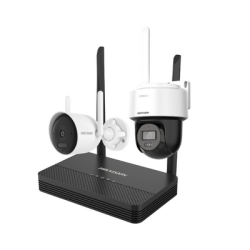 Kit de Videovigilancia Hikvision 4MP con Cámara Bala, Cámara Domo PT y Grabadora Wi-Fi