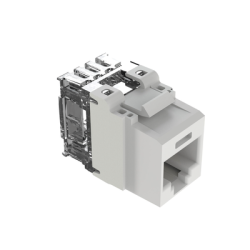 Conector Jack Estilo 110 de Impacto Tipo Keystone Categora 6A de 8 posiciones y 8 cables Color Blanco