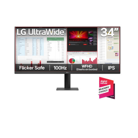 Monitor LG UltraWide 34\" IPS, Relación 21:9, Full HD, 120Hz