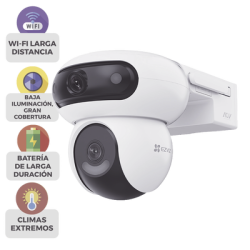 Cmara de Seguridad Dual 4G LTE  WiFi 6  4MP  4MP Dual Lente  360 Panormica  35m Visin Nocturna  Deteccin IA Hum