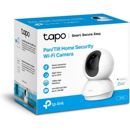 Cámara de Seguridad WiFi PanTilt TC70 - Control de Acceso y Vigilancia 360°