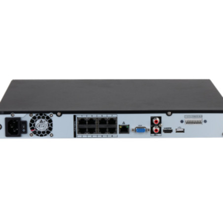 NVR 8CH H265 DECODIFICACION 2CH4K U 8CH2MP AB ENTRADA 128MBPS 2 SATA 1 HDMI 8 POE MAX 130W
