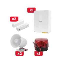 Kit de Alarma DSPHA64LP  Incluye 2 Sirenas 15 W  2 Contactos Magnticos  1 Estrobo Amber