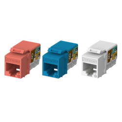 Jack hembra Rj45  Color Naranja  Paquete Por 50 Piezas  Keystone  Ponchado 90
