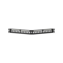 Patchpanel modular angulado Netkey de 24 puertos blindado