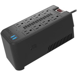 Regulador de voltaje automático Forza - AC 110 V - 8 Tomas de Corriente - 1200 VA - 600W NEMA 5-15 2-USB