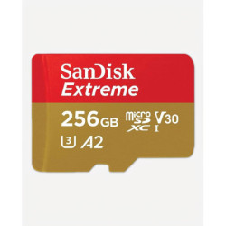 MEMORIA MICRO SD 256GB C10 U3 V30 R W 190 130 MBPS 4K SANDISK EXTREME SDSQXAV-256G-GN6MA Garanta 5 Aos
