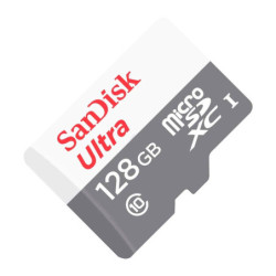 MEMORIA MICRO SD 128GB C10 U1 V10 R W 100 20 MBPS SANDISK VIDEO QD111 SURVEILLANCE SDSDQAS4-128G-BP Garantia 5 aos
