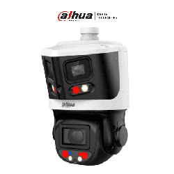 Cmara IP Tipo PTZ Doble Lente de 4MP Disuasin Activa TIOC 10x Zoom Iluminacin IR hasta 70 metros y tambin luz blanca