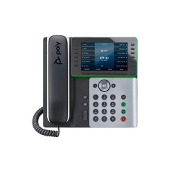 Telfono IP empresarial Poly Edge E550 diseado para entornos de alta demanda compatible con alimentacin PoE con pantalla
