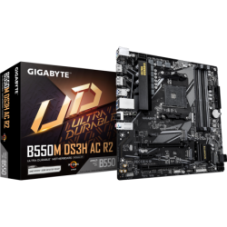 PROCESADOR AMD RYZEN 5 5600GT BOARD GIGABYTE B550M DS3H AC R2 SSD TEAM GRUOP T FORCE M2 2280 512GB MEMORIA TEAM GROUP DELT