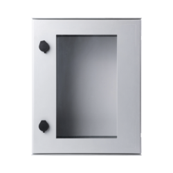 Gabinete de Polister IP65 Uso en Intemperie 400 x 500 x 200 mm con Placa Trasera Interior Incluye Chapa montaje de poste y