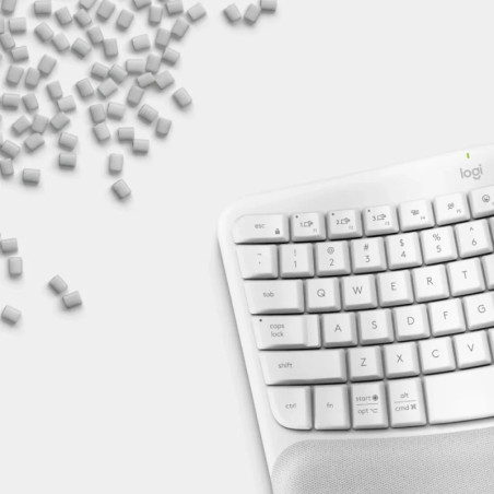 Teclado Ergonómico Inalámbrico Logitech Wave Keys Blanco 920-012279