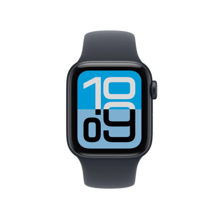 Apple Watch SE 3 GPS 44mm Midnight Aluminium Case with Navy Blue Sport Band - M L