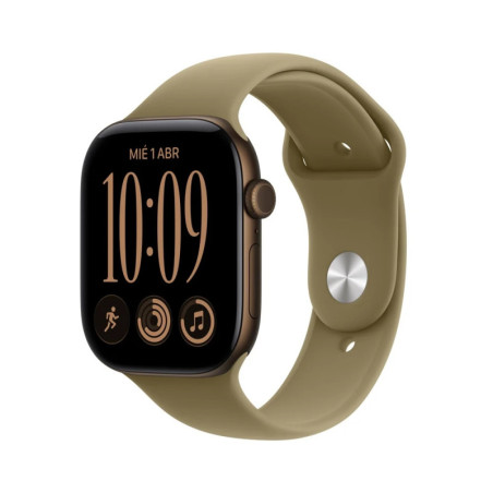 Apple Watch Series 12 GPS 46mm Dark Bronze Aluminium Case with Olive Sport Band - M L