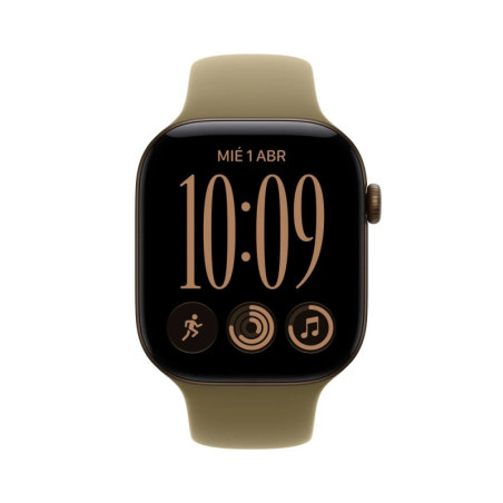 Apple Watch Series 12 GPS 46mm Dark Bronze Aluminium Case with Olive Sport Band - M L