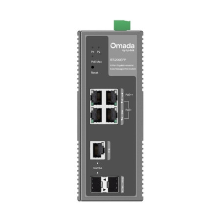 Switch Tplink Omada Industrial Gigabit 6 puertos PoE administrable con 2 puerto SFP