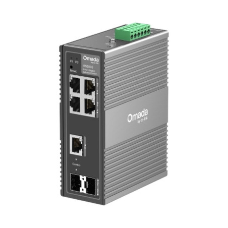 Switch Tplink Omada Industrial Gigabit 6 puertos PoE administrable con 2 puerto SFP