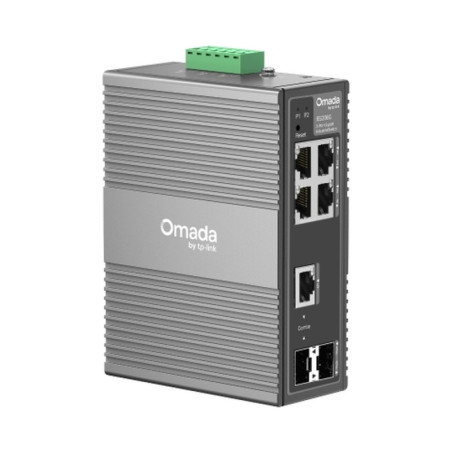 Switch Tplink Omada Industrial Gigabit 6 puertos PoE administrable con 2 puerto SFP