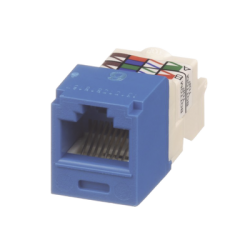 Conector Jack RJ45 Estilo TP, Mini-Com, Categoría 6, de 8 posiciones y 8 cables, Color Azul Conector Jack RJ45 Estilo TP, Mini-Com, Categoría 6, de 8 posiciones y 8 cables, Color Azul