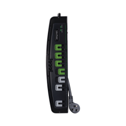 Multicontacto Con Supresor de Picos, Voltaje de Entrada 125 Vca NEMA 5-15P, Con 7 Salidas NEMA 5-15R, 2250 Joules, Protección R Multicontacto Con Supresor de Picos, Voltaje de Entrada 125 Vca NEMA 5-15P, Con 7 Salidas NEMA 5-15R, 2250 Joules, Protección R