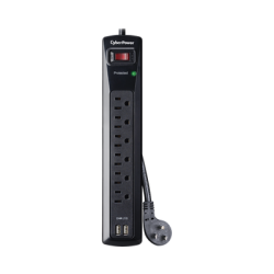 Multicontacto Con Supresor de Picos, Voltaje de Entrada 125 Vca NEMA 5-15P, Con 6 Salidas NEMA 5-15R, 2 Puertos de Carga USB, 12 Multicontacto Con Supresor de Picos, Voltaje de Entrada 125 Vca NEMA 5-15P, Con 6 Salidas NEMA 5-15R, 2 Puertos de Carga USB, 12