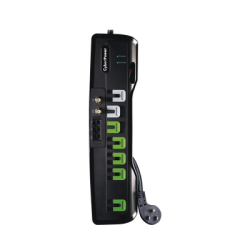 Multicontacto Con Supresor de Picos, Voltaje de Entrada 125 Vca NEMA 5-15P, Con 7 Salidas NEMA 5-15R, 1950 Joules, Protección R Multicontacto Con Supresor de Picos, Voltaje de Entrada 125 Vca NEMA 5-15P, Con 7 Salidas NEMA 5-15R, 1950 Joules, Protección R