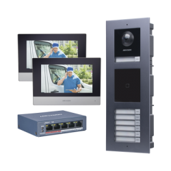 KIT de Videoportero IP para 7 DEPARTAMENTOS con llamada a App de Smartphone y Lector de Tarjetas EM / 2da Generación (Modular) KIT de Videoportero IP para 7 DEPARTAMENTOS con llamada a App de Smartphone y Lector de Tarjetas EM / 2da Generación (Modular)