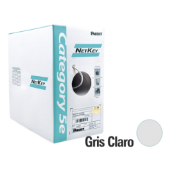 Bobina de Cable UTP 305 m. de Cobre, NetKey, Gris Claro, Categoría 5e (24 AWG), PVC (CM), de 4 pares Bobina de Cable UTP 305 m. de Cobre, NetKey, Gris Claro, Categoría 5e (24 AWG), PVC (CM), de 4 pares