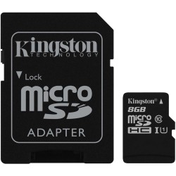 Memoria 8GB microSDHC Class 10 UHS-I 45MB/s Read Card + SD Adapter Memoria 8GB microSDHC Class 10 UHS-I 45MB/s Read Card + SD Adapter