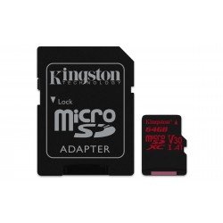 Tarjeta Micro SD 64GB Canvas React Class 10 100MB/seg (lectura) 70Mb/seg Escritura 4K Tarjeta Micro SD 64GB Canvas React Class 10 100MB/seg (lectura) 70Mb/seg Escritura 4K