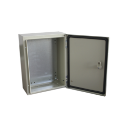 Gabinete de Acero IP66 Uso en Intemperie (600 x 600 x 300 mm) con Placa Trasera Interior y Compuerta Inferior Atornillable (Incl