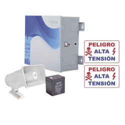 KIT de Energizador de 12,000Volts-.9JOULES/250 Mts de protección para 5 Lineas/Activado por Atenuación de voltaje,Corte de lí KIT de Energizador de 12,000Volts-.9JOULES/250 Mts de protección para 5 Lineas/Activado por Atenuación de voltaje,Corte de lí