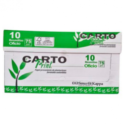Caja Resmas 75 gr tamaño Oficio X 10 unidades Cartoprint. Caja Resmas 75 gr tamaño Oficio X 10 unidades Cartoprint.